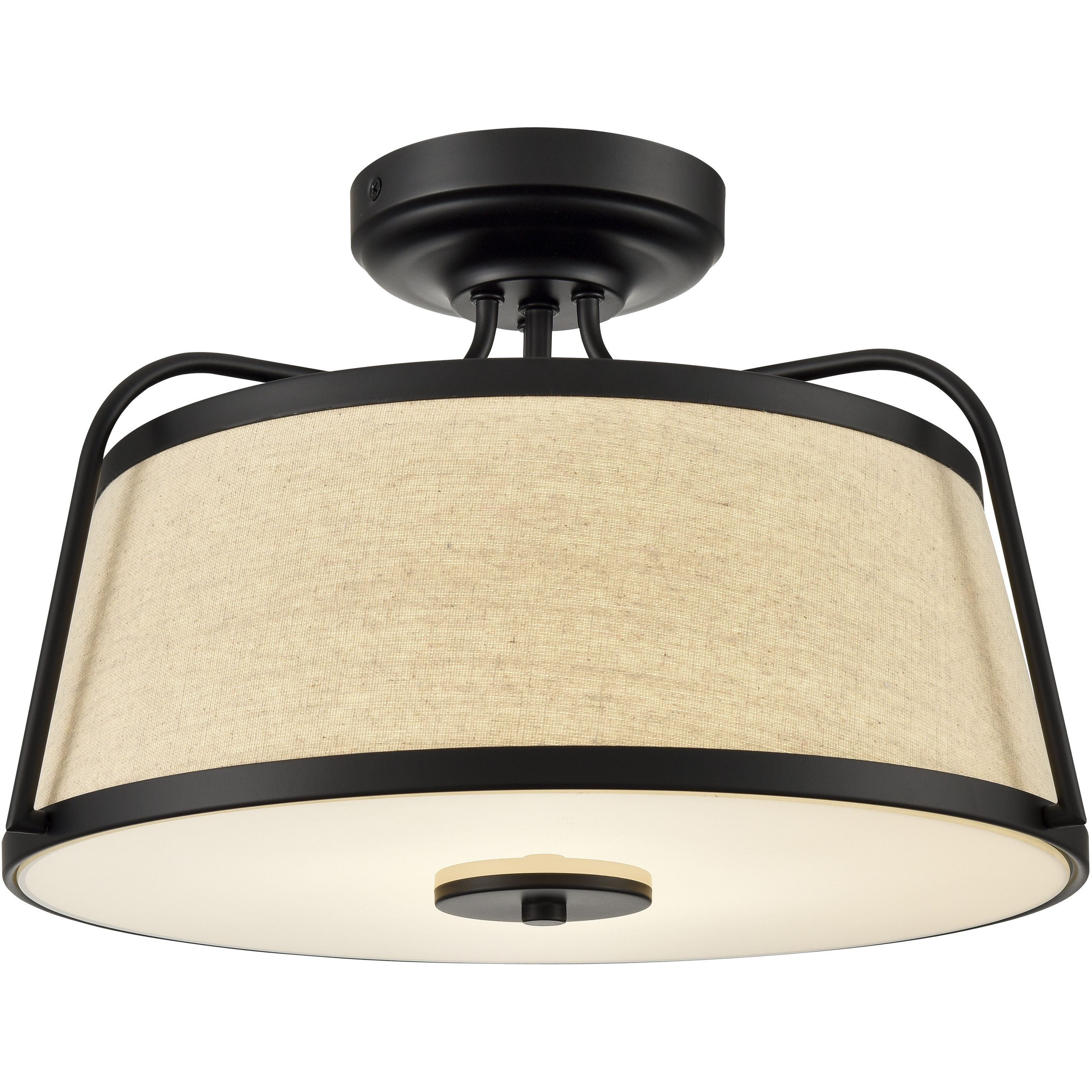 None LED 15.25 inch Matte Black Semi-Flush Mount Ceiling Light